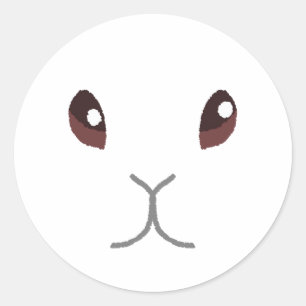 White Bunny Runder Aufkleber