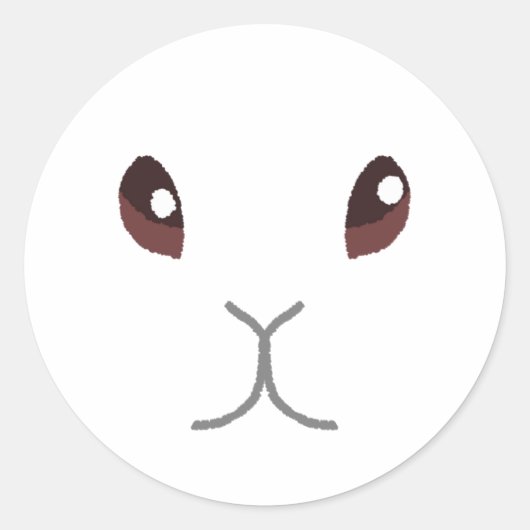 White Bunny Runder Aufkleber (Vorderseite)