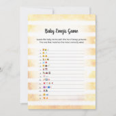 White Bunny Yellow Baby Emoji Picture Game Card Einladung (Vorderseite)