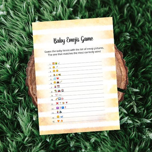 White Bunny Yellow Baby Emoji Picture Game Card Einladung