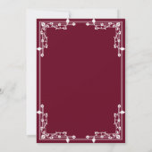 White & Burgund Border Islamische Hochzeit Einladung (Rückseite)