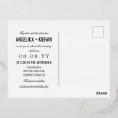 White Burgundy Bloral Greenery Monogram Wedding Folie Einladungspostkarte (Rückseite)