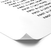 White Burgundy Orchid Wedding Chart Poster (Ecke)