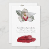 White Burgundy Orchid Wedding Dankeschön Karte (Vorne/Hinten)