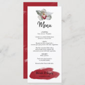 White Burgundy Orchid Wedding Menükarte (Vorne/Hinten)
