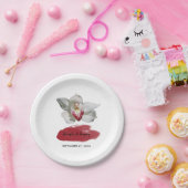 White Burgundy Orchid Wedding Pappteller (Party)