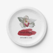 White Burgundy Orchid Wedding Pappteller (Vorderseite)