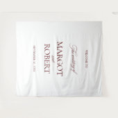 White & Burgundy Wedding Welcome Sign Banner Wandteppich (Vorderseite (Horizontal))