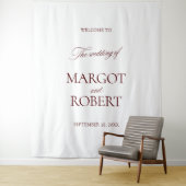 White & Burgundy Wedding Welcome Sign Banner Wandteppich (Beispiel)