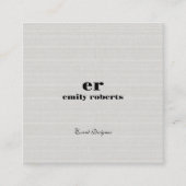 White Burlap Linen QR Code Business Card Quadratische Visitenkarte (Vorderseite)