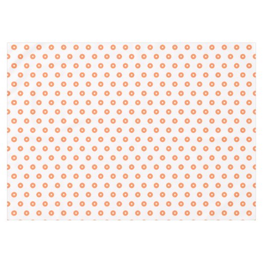 White Burnt Orange Polka Dots Tischdecke (Vorderseite (Horizontal))