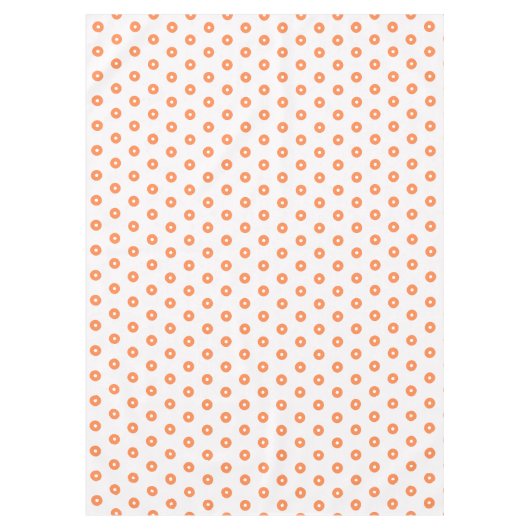 White Burnt Orange Polka Dots Tischdecke (Vorderseite)
