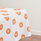 White Burnt Orange Polka Dots Tischdecke (Beispiel)