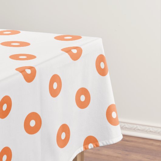 White Burnt Orange Polka Dots Tischdecke (Beispiel)