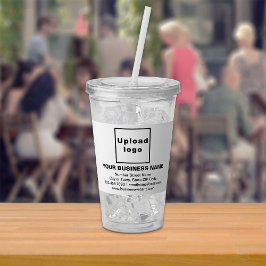 White Business Brand on Acrylic Tumbler Acryltrinkbecher