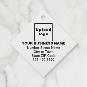 White Business Brand on Diamond Shape Foil Tag