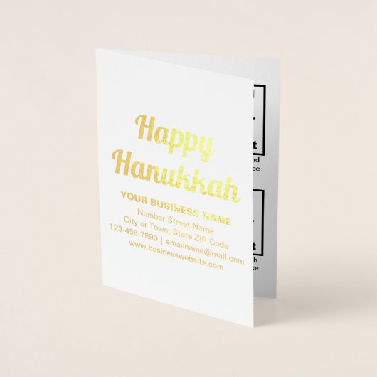 White Business Brand on Hanukkah Foil Card Folienkarte (Vorderseite)