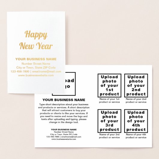 White Business Brand on New Year Foil Card Folienkarte (Anzeige)
