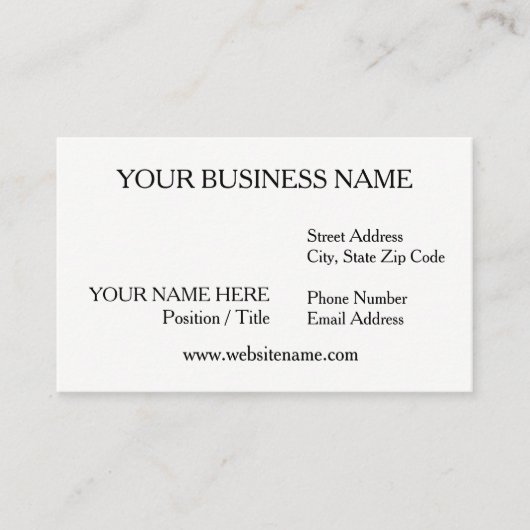 White Business Card (Matte Finish) Visitenkarte (Vorderseite)