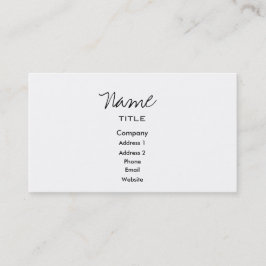White Business Cards Trendy Minimal Visitenkarte