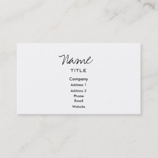 White Business Cards Trendy Minimal Visitenkarte