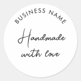 White Business Handmade Runder Aufkleber
