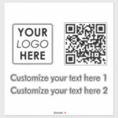 White Business Logo Company Einfaches QR-Code Aufkleber (Blatt)