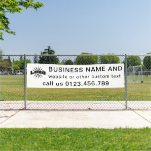White Business Logo Company Outdoor 10' langer Vin Banner