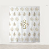 White Business Logo Step & Repeat Backdrop Banner Wandteppich (Vorderseite)
