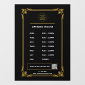 White Business Öffnungszeiten Logo und qr Code Win Fensteraufkleber (Blatt)