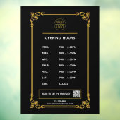 White Business Öffnungszeiten Logo und qr Code Win Fensteraufkleber (Blatt 3)