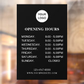 White Business Opening Hours Simple Modern Script Fensteraufkleber (Blatt 2)