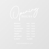 White Business Openings Stunden Einfache moderne S Fensteraufkleber (Blatt)