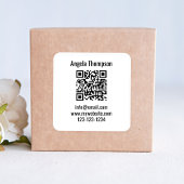 White Business QR Code Custom Basic Quadratischer Aufkleber