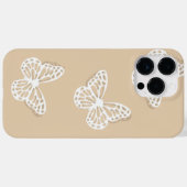 White Butterflies Minimalistisch Girly iPhone Case (Rückseite (Horizontal))