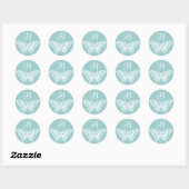 White Butterfly Anpassbare Monogram Aufkleber (Blatt)