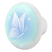 White Butterfly Blue Hübsch Keramikknauf (Rechts)