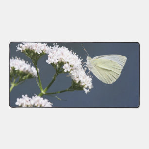 White Butterfly Desk Mat Schreibtischunterlage