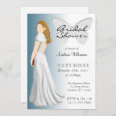 White Butterfly Elegant Bridal Dusche Einladungen (Vorne/Hinten)