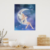 White Butterfly Fairy Moon Poster drucken (Küche)