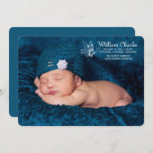 White Butterfly Foto Geburtserklärung Ankündigung (Vorne/Hinten)