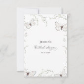 White Butterfly Garden Brautparty Vielen Dank Dankeskarte (Rückseite)