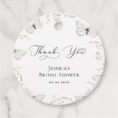 White Butterfly Garden Brautparty Vielen Dank Geschenkanhänger (Vorderseite)