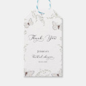 White Butterfly Garden Brautparty Vielen Dank Geschenkanhänger (Vorderseite)