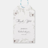 White Butterfly Garden Brautparty Vielen Dank Geschenkanhänger (Rückseite)