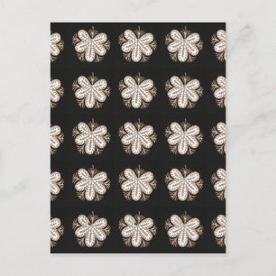 White Butterfly Look Blume Elegantes funkelndes Ge Postkarte
