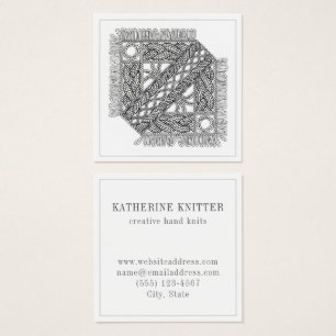 WHITE CABLE STRICK Square Business Card