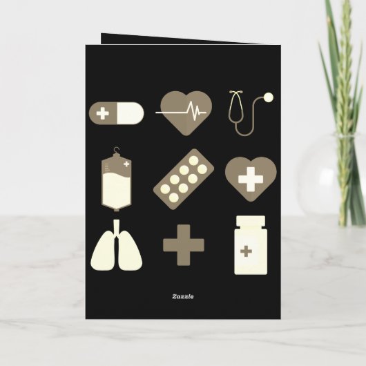 White Caduceus Happy Nurses Week Karte (Rückseite)