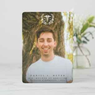 White Caduceus MD Doctor of Medicine Abschluss Ankündigung