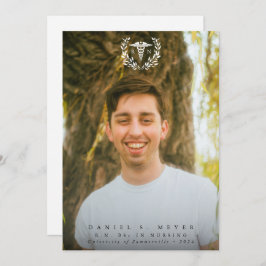 White Caduceus RN Registered Nurse Abschluss Ankündigung